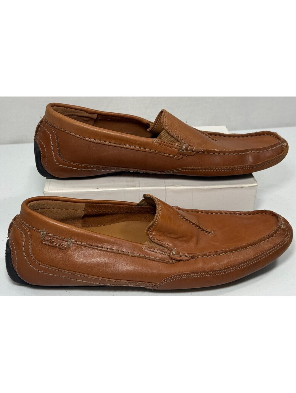 Clarks Driving Loafers/Moccasins 22862 Brown Leather Split Sole Men's Size 8.5 M